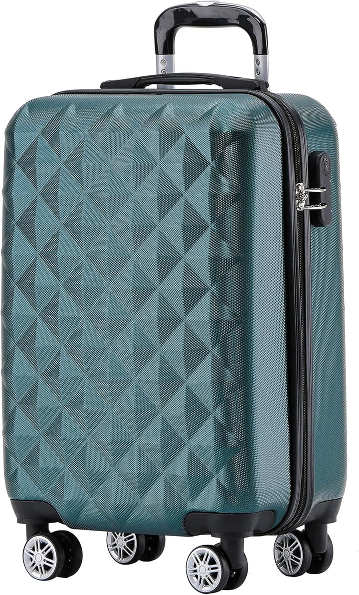 BEIBYE Zwillingsrollen 2066 Hartschale Trolley Koffer Reisekoffer Handgepäck Boardcase M (Dunkelgree