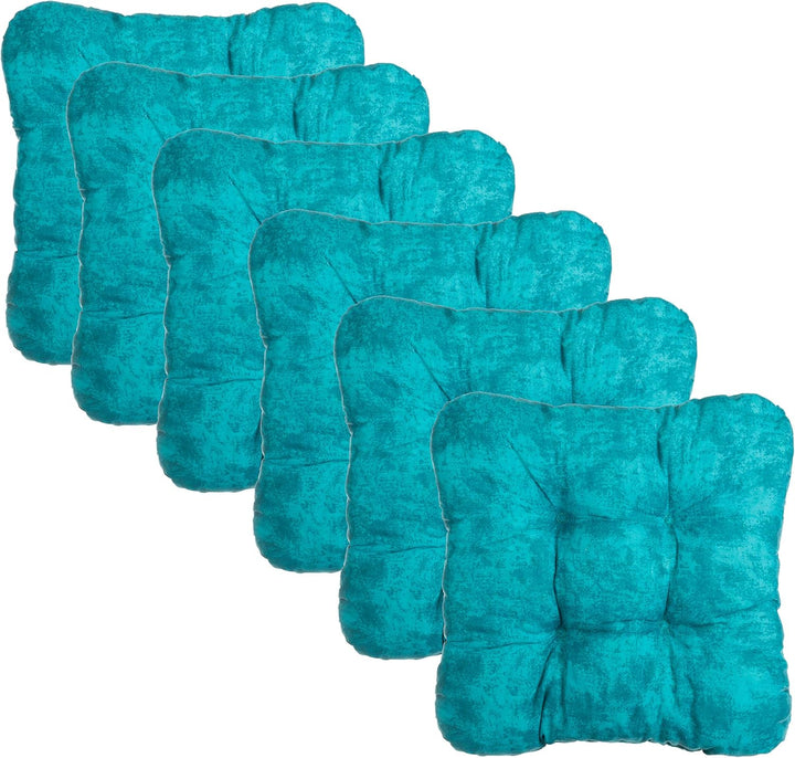 Brandsseller Kissen-Set Sitzkissen Dekokissen Stuhlkissen Zierkissen Stuhlauflage 6er-Set Türkis, 6e