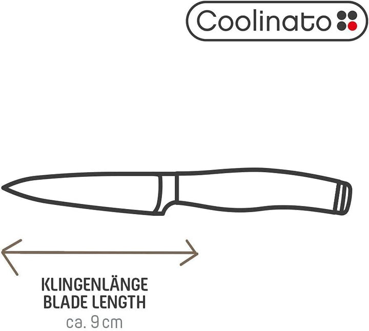 Coolinato Gemüsemesser - rostfrei extra scharf - Messer Klingenschutz ergonomischer Griff - Gesamtlä