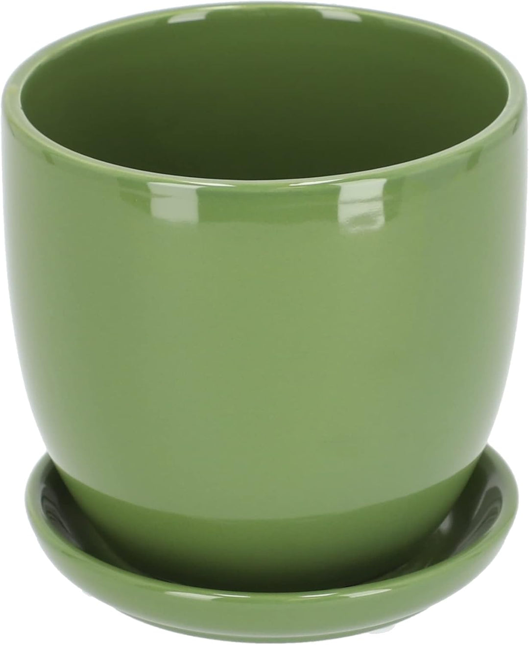 KOTARBAU® Keramik Blumentopf Übertopf für Blumen Pflanzen ⌀ 20 cm mit Tropfschale Grün ⌀ 20 mm Grün,