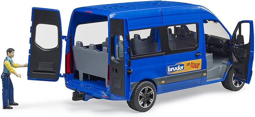 bruder 02681 - MB Sprinter Transfer mit Fahrer - 1:16 Fahrzeuge, Transporter, Bus, Auto, bworld Figu