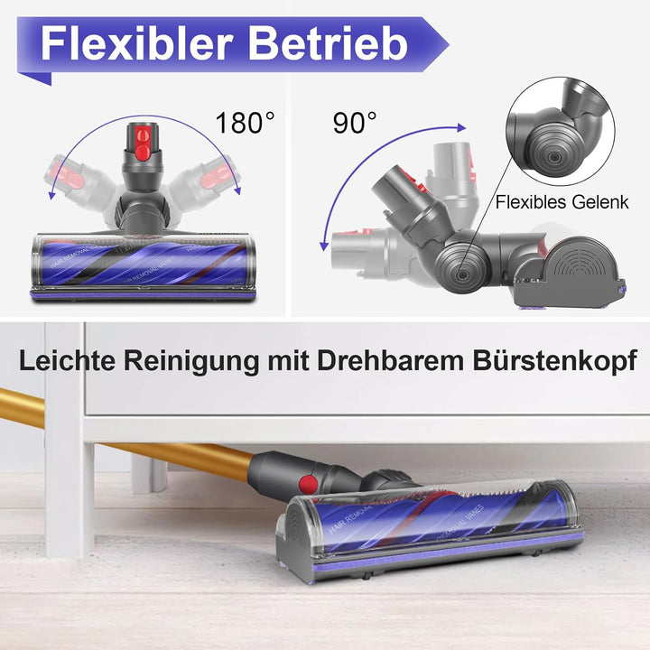 RUKHOOL Elektrische Bürste für Dyson V7 V8 V10 V11 V15 Ersatzteil Direktantrieb Reiniger Kopf Turbin