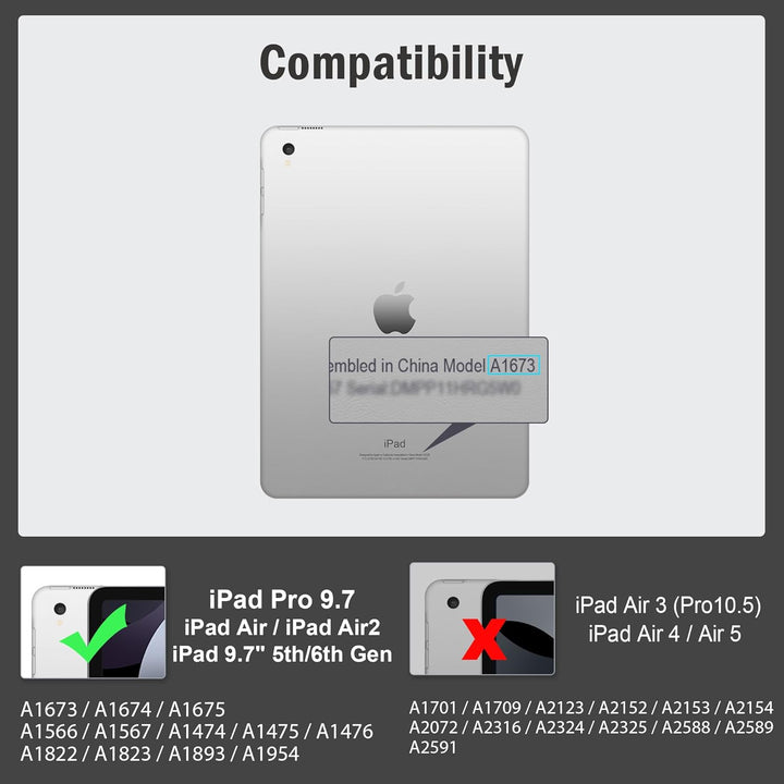 Antbox iPad 9.7 Zoll 2018/2017 Hülle mit Apple Pencil Halter Auto Schlaf/Wach Funktion PU Ledertasch