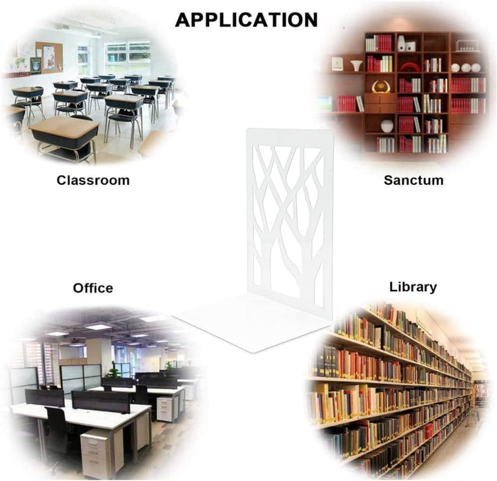DIFIT Buchstütze, Buchstützen, 5 Parr(= 10 Stück) Metall Buchstützen, Weiss Bücherstütze Book Holder