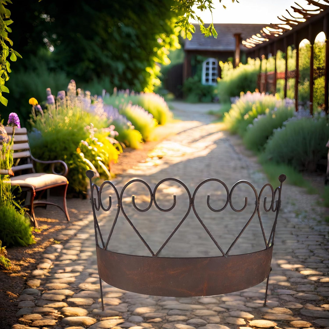 ecosoul Staudenhalter massiv mit Rasenkante Staudenbinder gebogen Rankhilfe 64,5 cm breit x 20cm tie