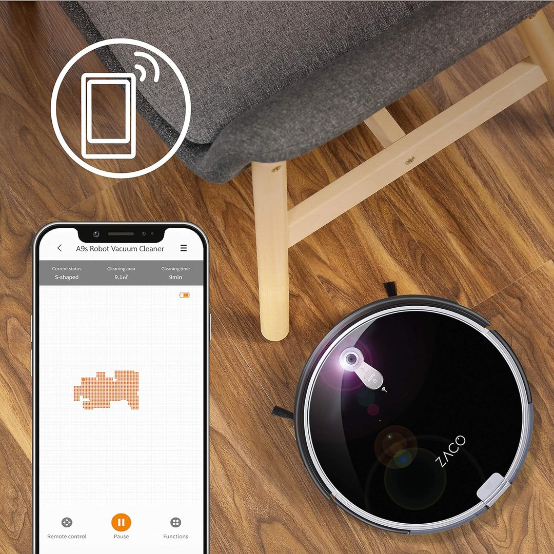 ZACO A8s Saugroboter mit Wischfunktion, App & Alexa Steuerung, 7,2cm flach, automatischer Staubsauge