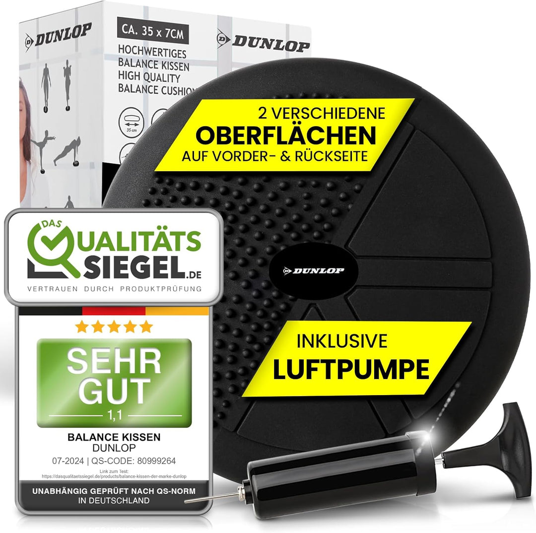 Dunlop Sports Balance Kissen Ball Sitzkissen - für einen stärkeren Rücken in Rekordzeit Premium Bala