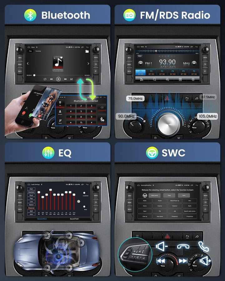 4G+64G Wireless Carplay Android Autoradio für Jeep Wrangler Compass Grand Cherokee/Chrysler 300C/Dod