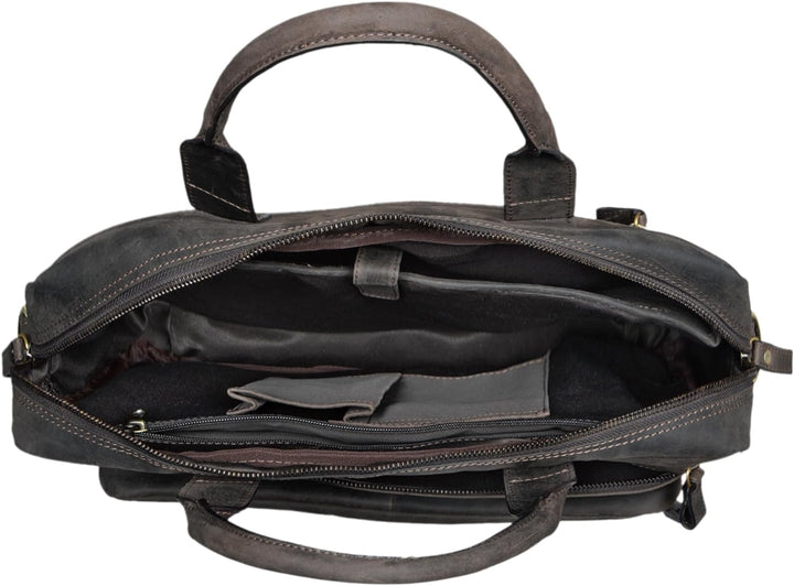 STILORD 'Leander' Umhängetasche Leder Gross Arbeitstasche Aktentasche Business Herren und Damen 15.6