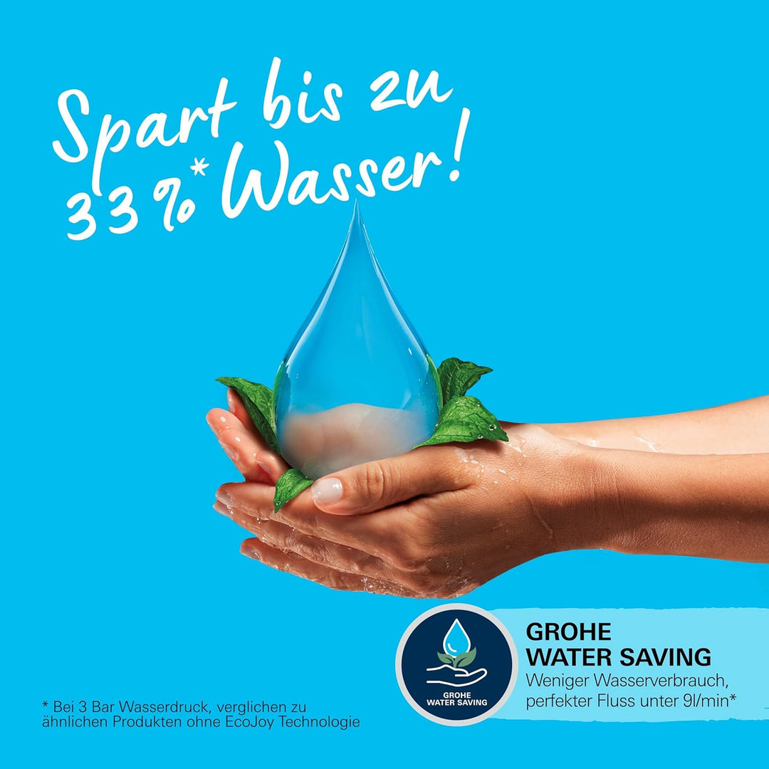 GROHE Vitalio 110 - Brausestangenset wassersparend - 8l pro Min (3 Strahlarten, Brausestange 60cm, K