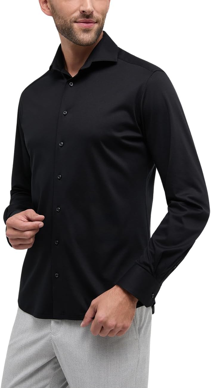 ETERNA Male Jersey Shirt MODERN FIT 39 Schwarz, 39 Schwarz