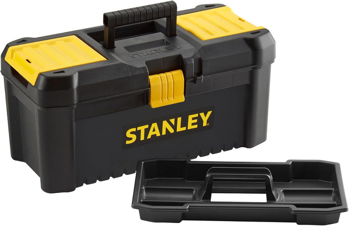 Stanley Werkzeugbox / Werkzeugkasten (16", 20x19,5x41cm, stabiler Werkzeugkoffer aus Kunststoff, Wer