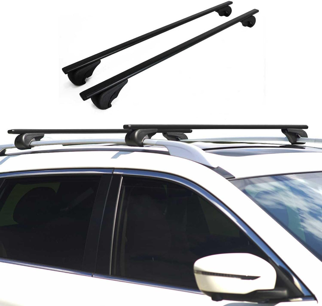 Dachträger Gepäckträger Kompatibel mit Nissan Qashqai J10 2007-2014 2 TLG Schwarz, Schwarz