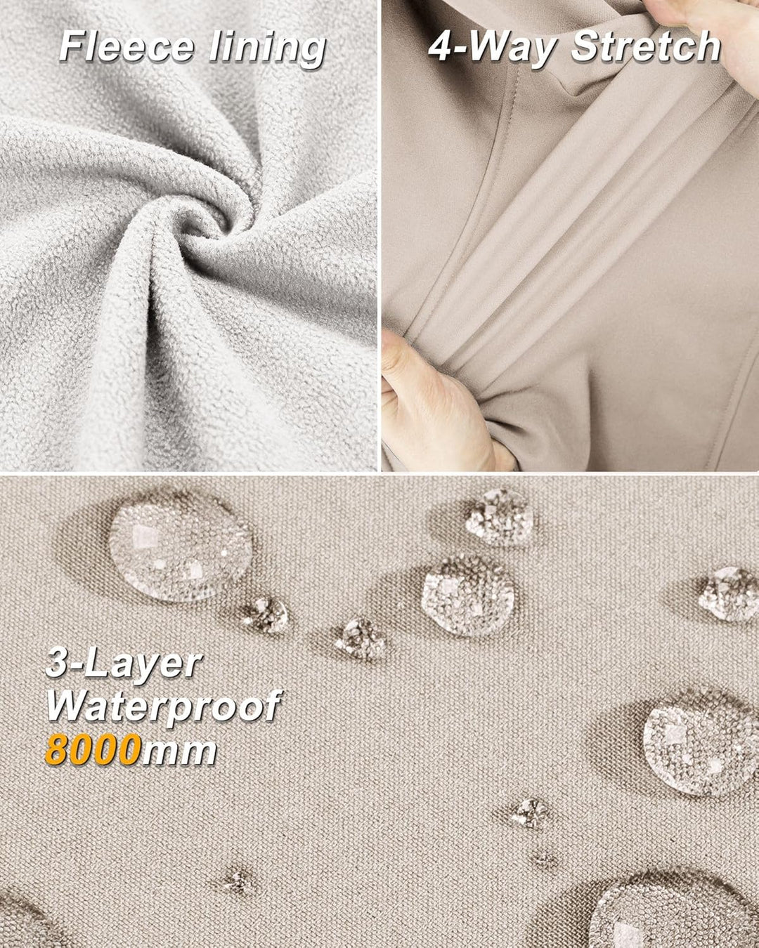 33,000ft Damen Softshell Westen mit Abnehmbare Kapuze Fleece Gefütterte Ärmellose Jacke Wasserdichte