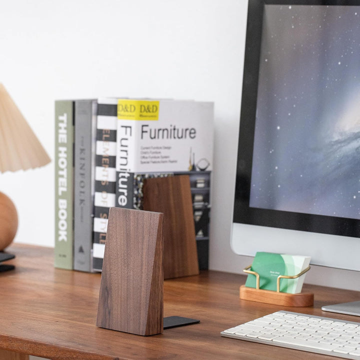 Muso Wood Holz Buchstütze aus Walnussholz - Handgefertigte Buchstützen Dekorative Bücherstütze für R