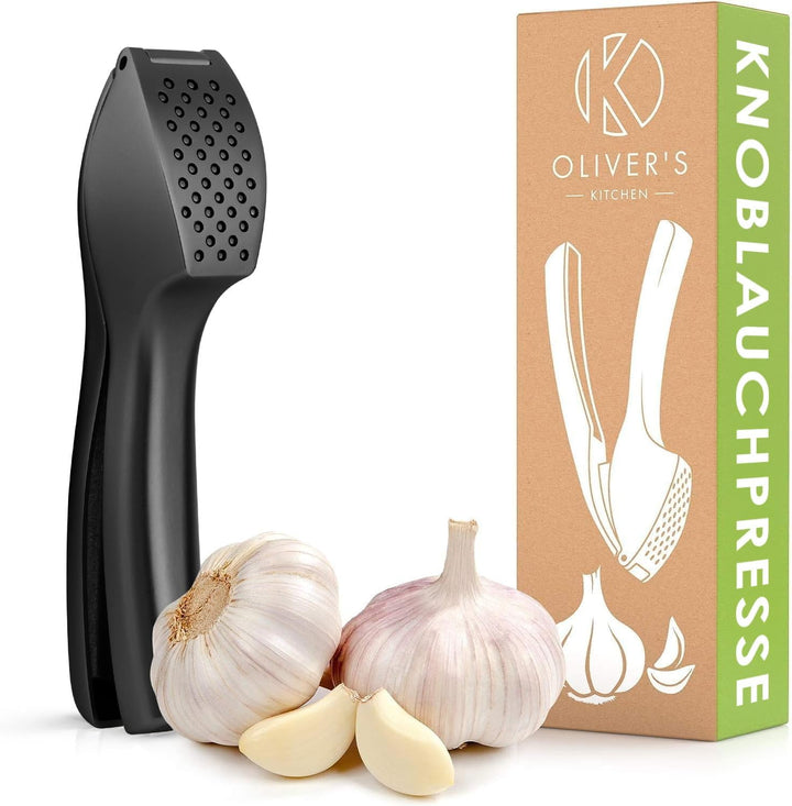 Oliver's Kitchen ® Premium Knoblauchpresse - Handlich & Leicht zu Reinigen - Zerkleinert Knoblauch &