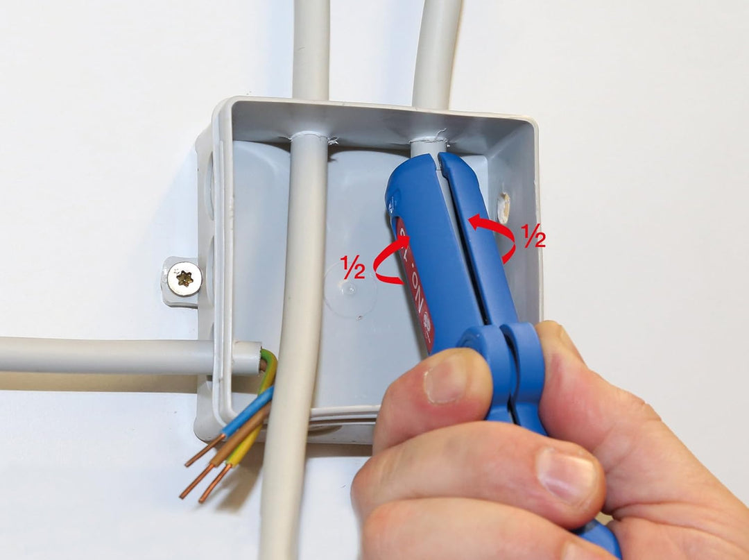 Peak Tech P 1030 – Kontaktloser AC Spannungsprüfer mit LED Lampe & WEICON TOOLS Rundkabel-Stripper N