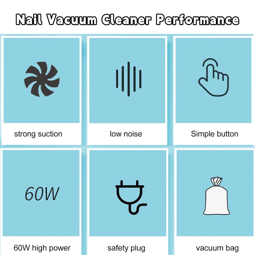 Nagelstaubsauger, Starker Sauger, 60 W, Nagelstaubsammler für den Salongebrauch Heimgebrauch, geräus