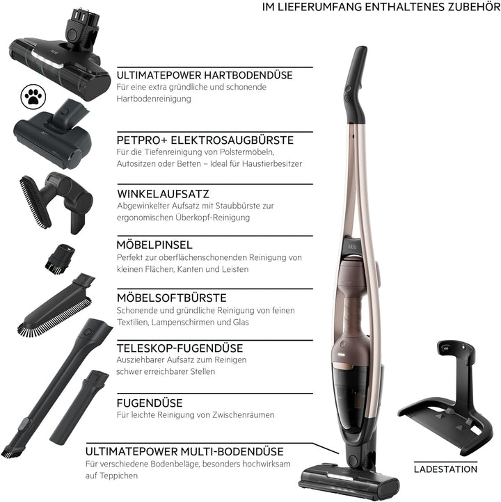 AEG CLEAN 6000 AS62A252XN Akku Staubsauger kabellos/stielstaubsauger beutellos/leise/handstaubsauger