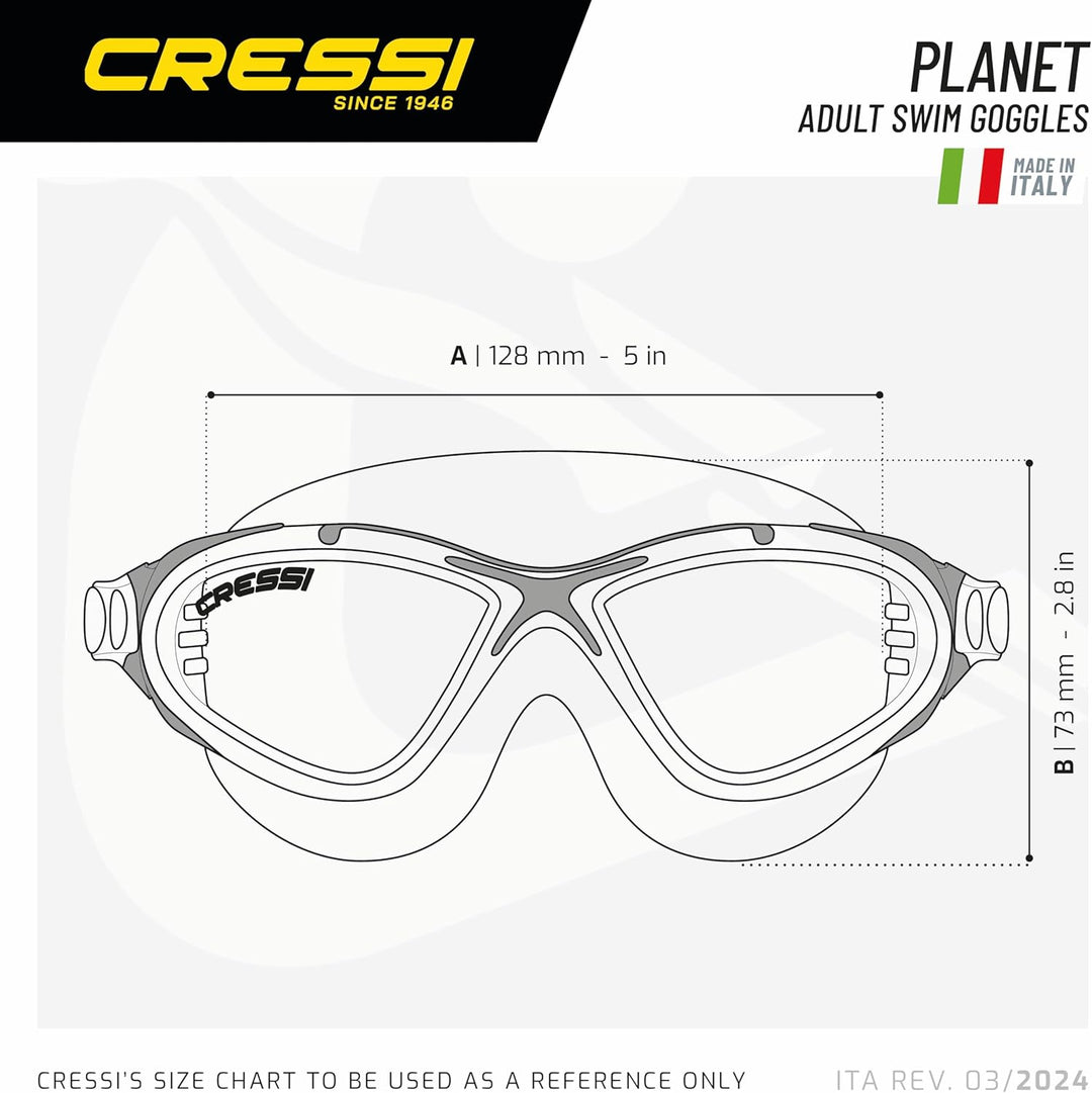 Cressi Planet Goggles - Premium Schwimmbrille für Schwimmen, Pool, Triathlon und alle Wassersportart