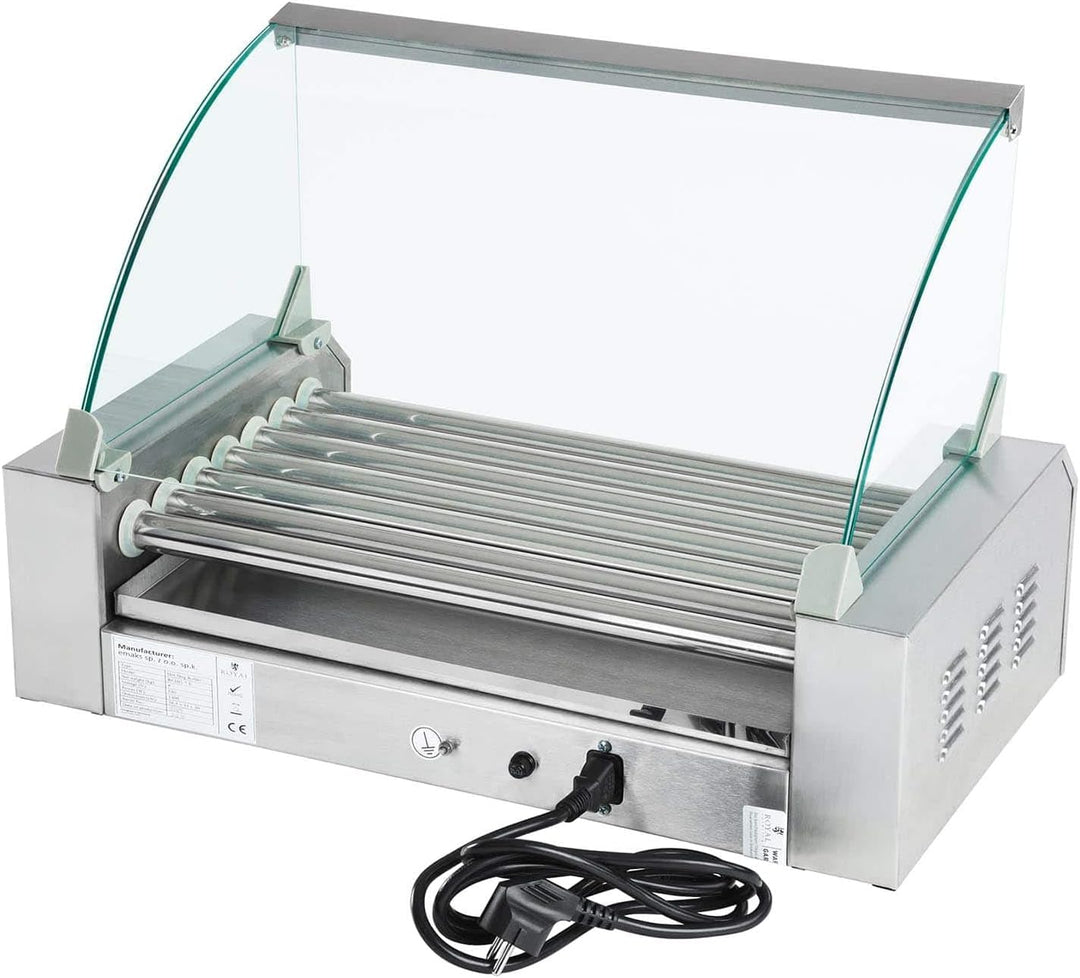 Royal Catering Hot Dog Grill Hot Dog Maschine Hot Dog Maker (7 Rollen, Platz für 12 Würstchen, 1.400