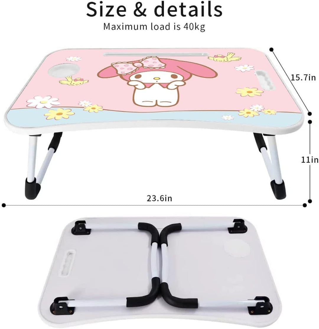 Laptop-Tisch Cartoon-Bilder,Tragbar Laptop Betttablett Tisch mit klappbaren Beinen & Getränkeschlitz