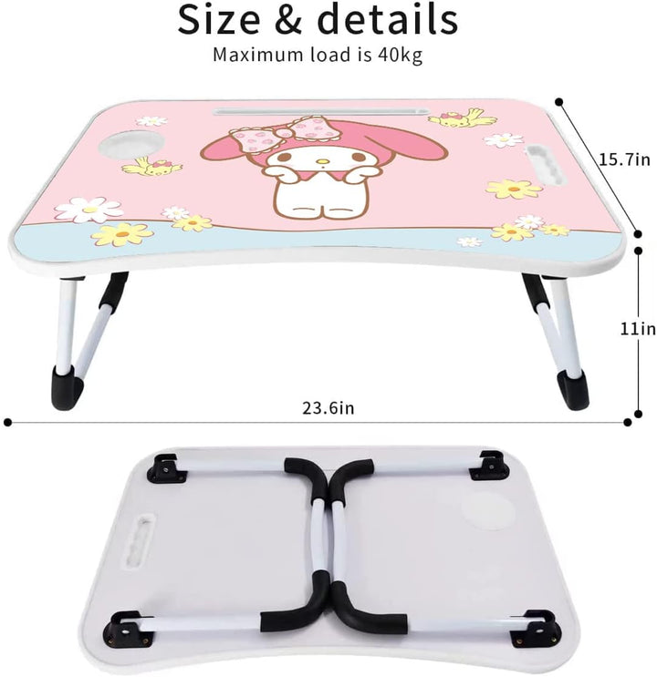 Laptop-Tisch Cartoon-Bilder,Tragbar Laptop Betttablett Tisch mit klappbaren Beinen & Getränkeschlitz