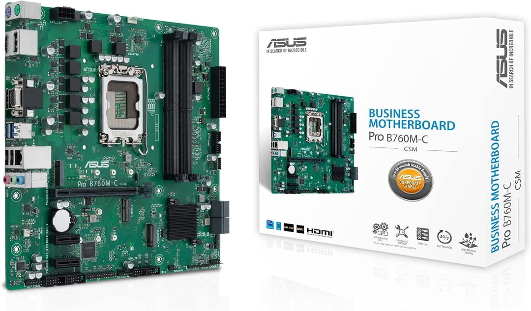 ASUS PRO B760M-C CSM Business Mainboard Sockel Intel LGA 1700 (mATX, CSM, Control Center Express, CO
