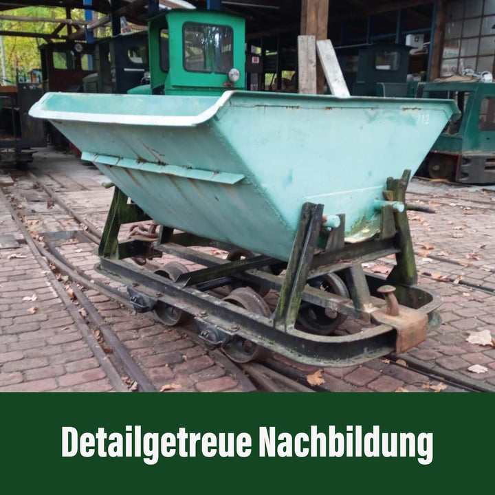 ML-Train 3er Set Kipplore Feldbahnwagen mintgrün Spur-G als Bausatz für Ihre Gartenbahn