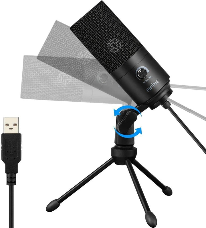 FIFINE USB Mikrofon, PC Kondensator Mikrofone mit Ständer, Studioqualität Aufnahme Microphone USB fü