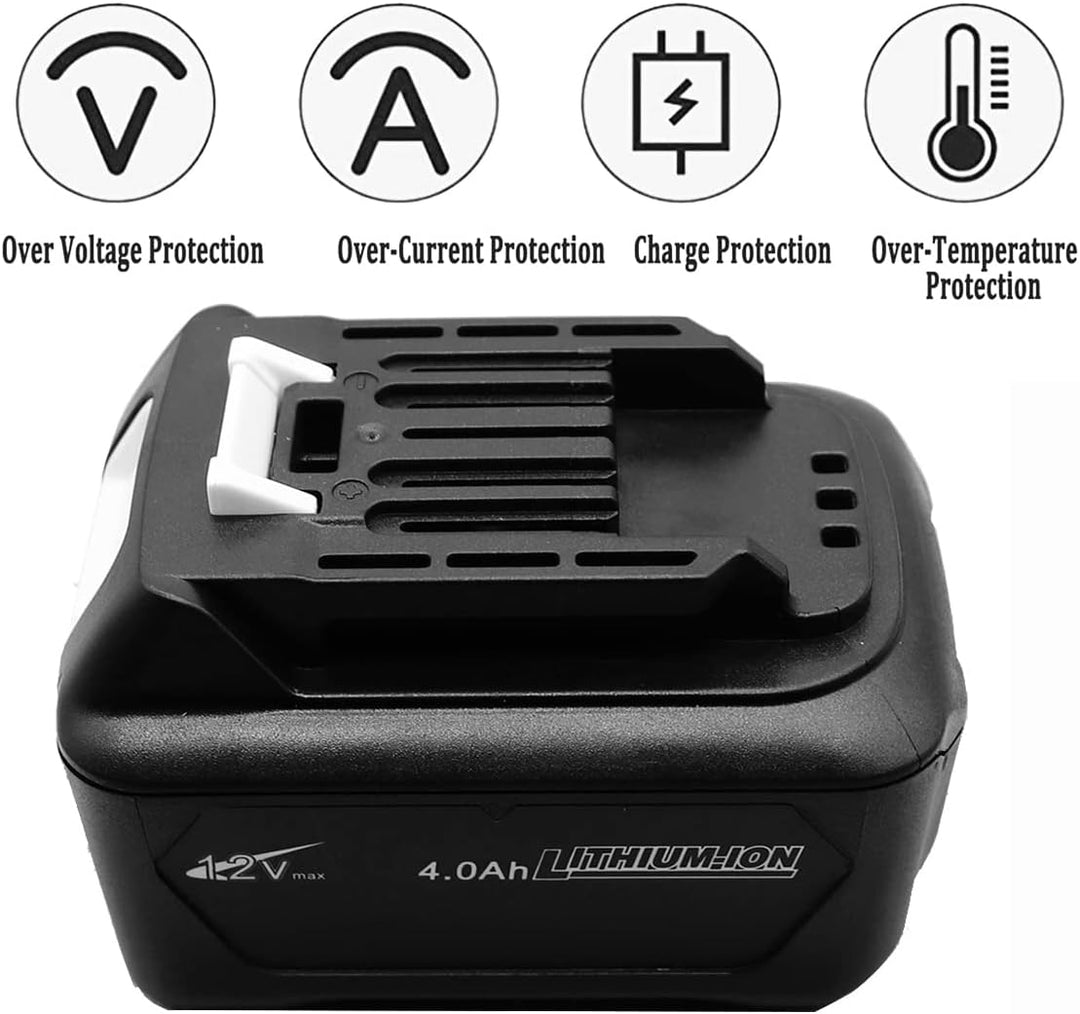 GOLEMON® 12V 2X 4,0 Ah BL1041B Akku mit Ladegerät DC10WD Für BL1016 Bl1021B BL1020B BL1040B Erset Fü