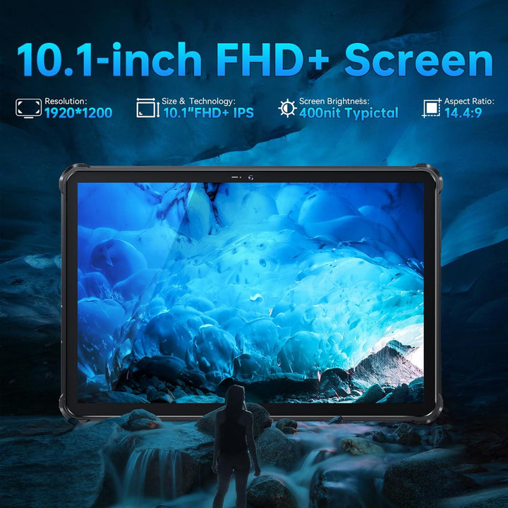 OUKITEL RT7 Outdoor Tablet 5G, 32000mAh Akku Tablet 10.1 Zoll FHD+, 24GB(12+12) RAM + 256GB ROM Gami