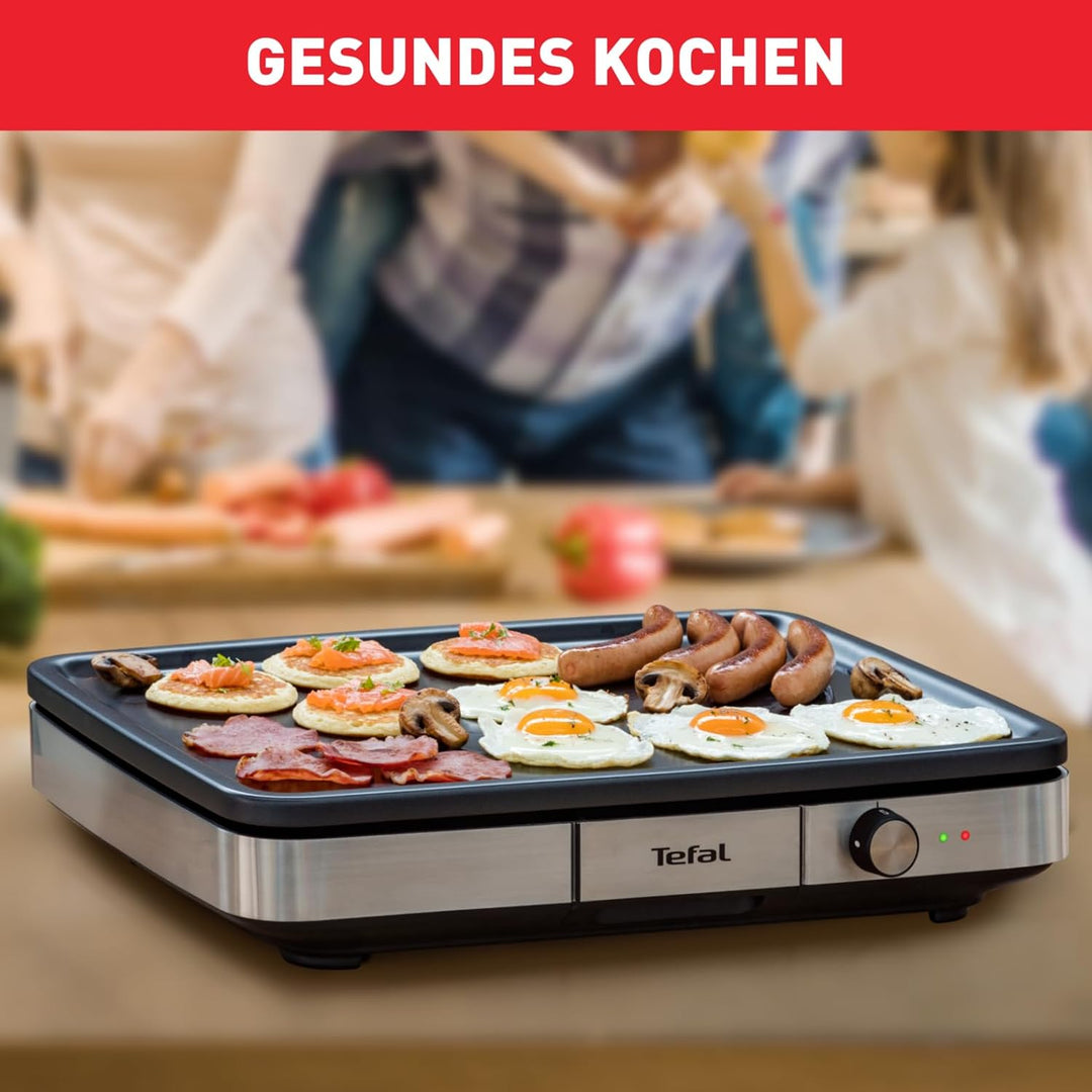 Tefal Maxi Plancha Elektro-Tischgrill CB690D | Extra gross | Antihaft Teppanyaki Platte | Leichte Re
