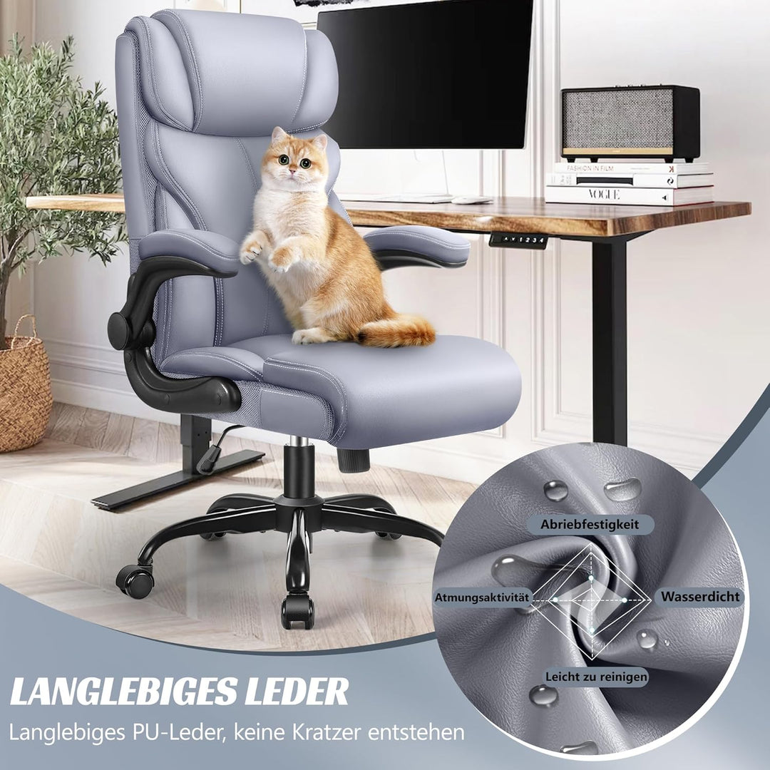 FelixKing Chefsessel, Ergonomischer Bürostuhl, Grosser und hoher Computerstuhl, Home Office Stuhl mi