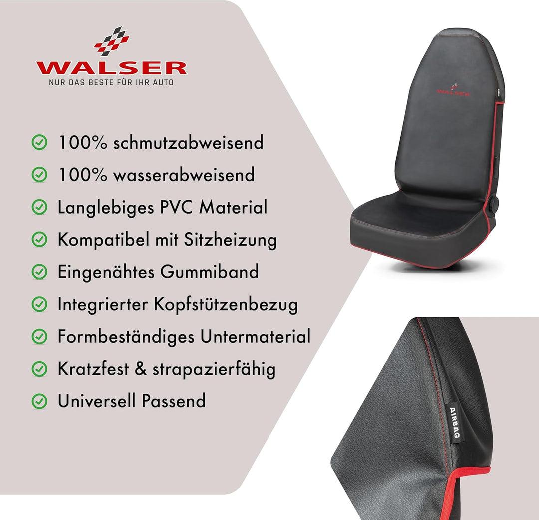 WALSER Auto Schonbezug Vordersitz Guardian, Qualitätssieger Sehr Gut* Sitzschoner Auto, 1 Stück Auto