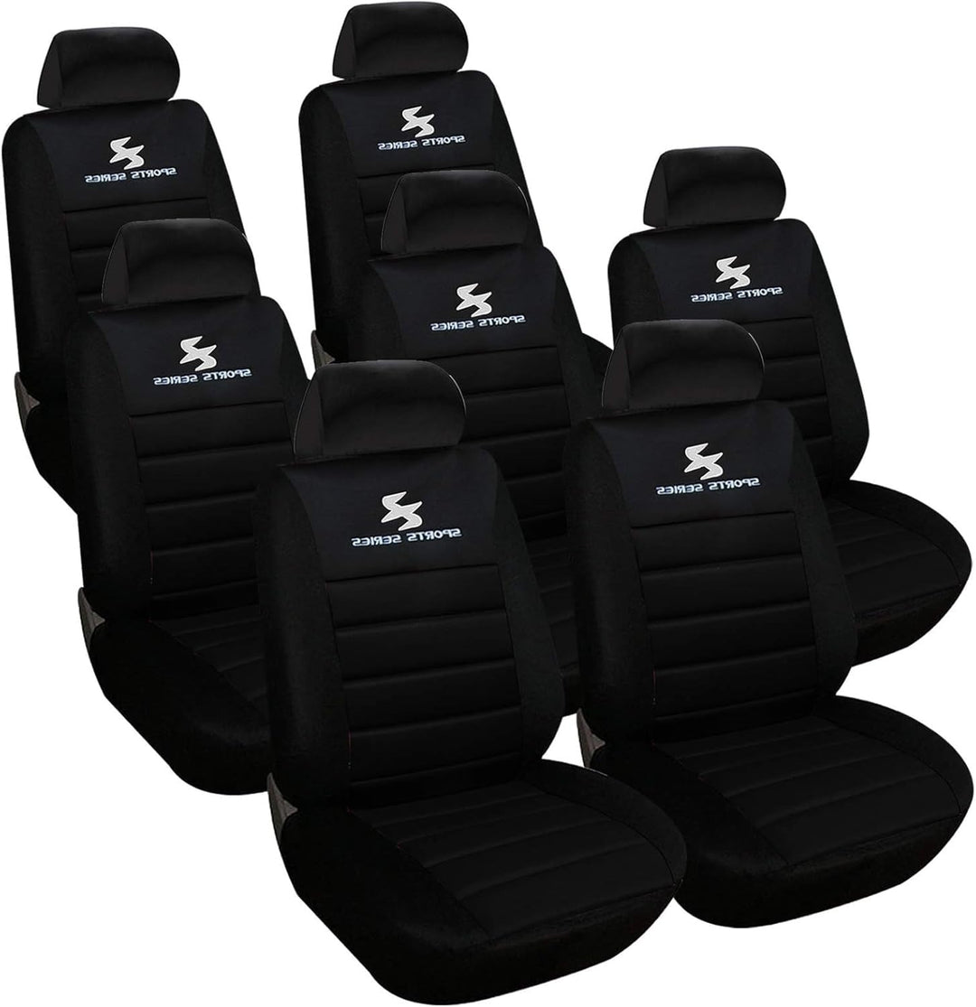 WOLTU AS7254-7 7er Sitzbezüge Auto Einzelsitzbezug universal Grösse, Komplettset, schwarz, Schwarz