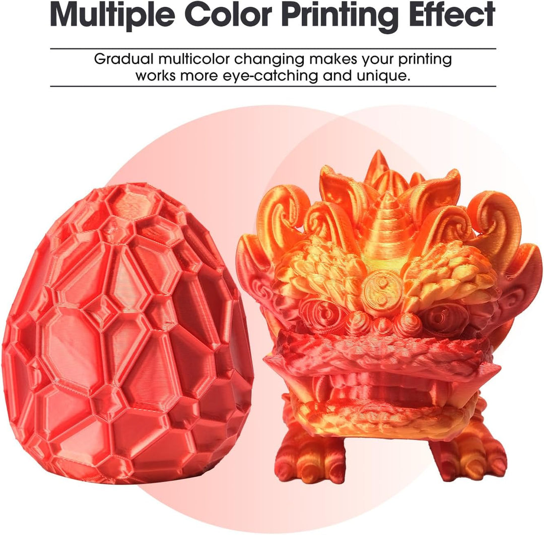 eSUN Silk Rainbow PLA Filament 1.75mm, Silky Multicolored 3D Drucker Filament PLA, Farbverlauf wechs