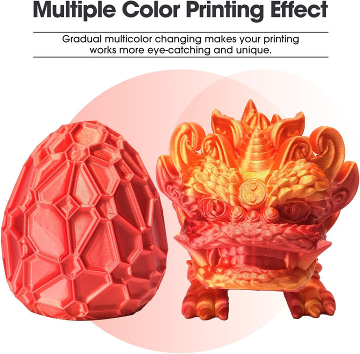 eSUN Silk Rainbow PLA Filament 1.75mm, Silky Multicolored 3D Drucker Filament PLA, Farbverlauf wechs