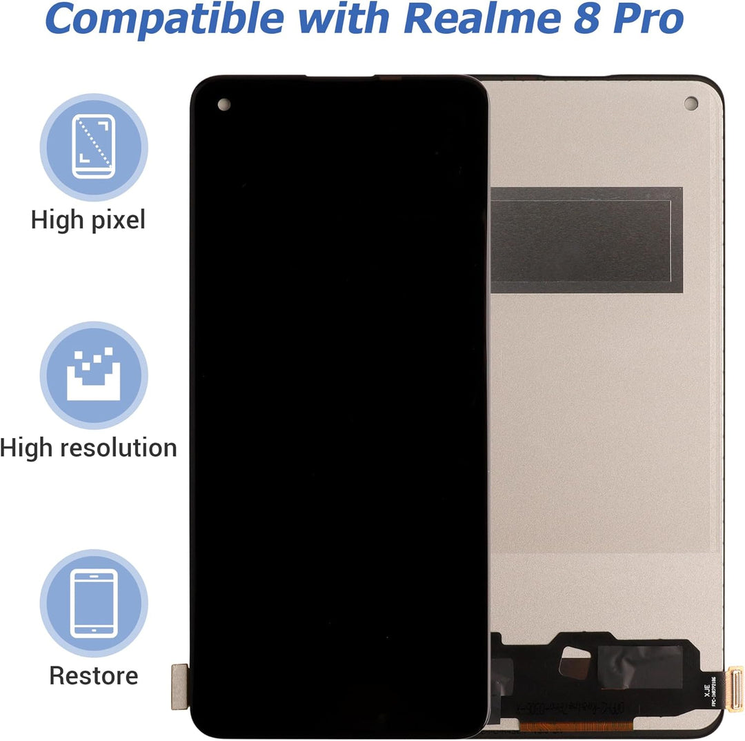 Vvsialeek Ersatz AMOLED Display Kompatibel Für Realme 8 Pro LCD Touch Screen Digitizer Assembly Glas