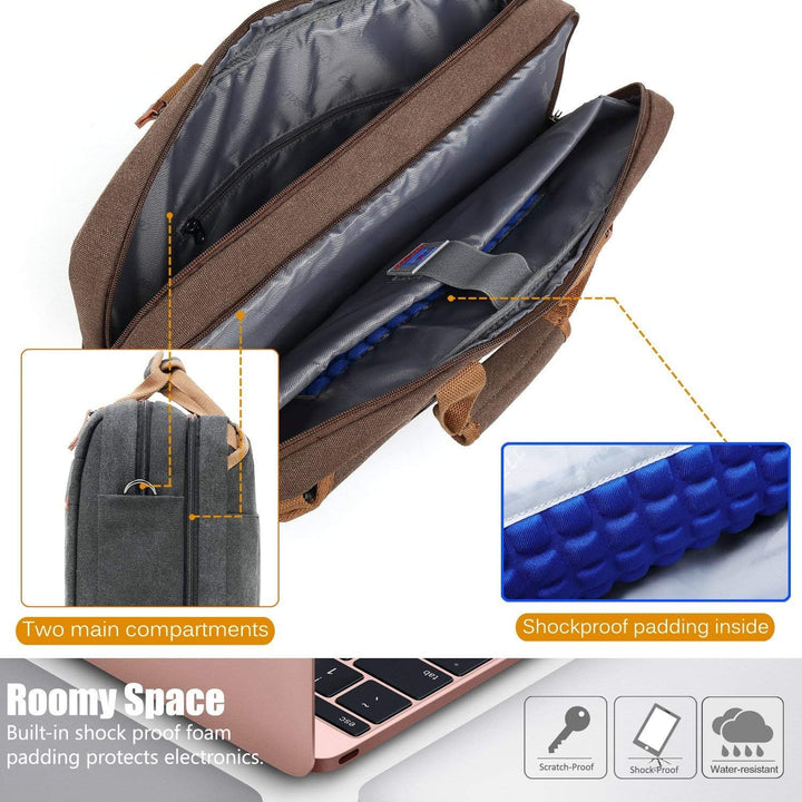 CoolBELL Umwandelbarer Rucksack, Umhängetasche, Laptoptasche, Business-Koffer, Freizeit-Koffer, nur