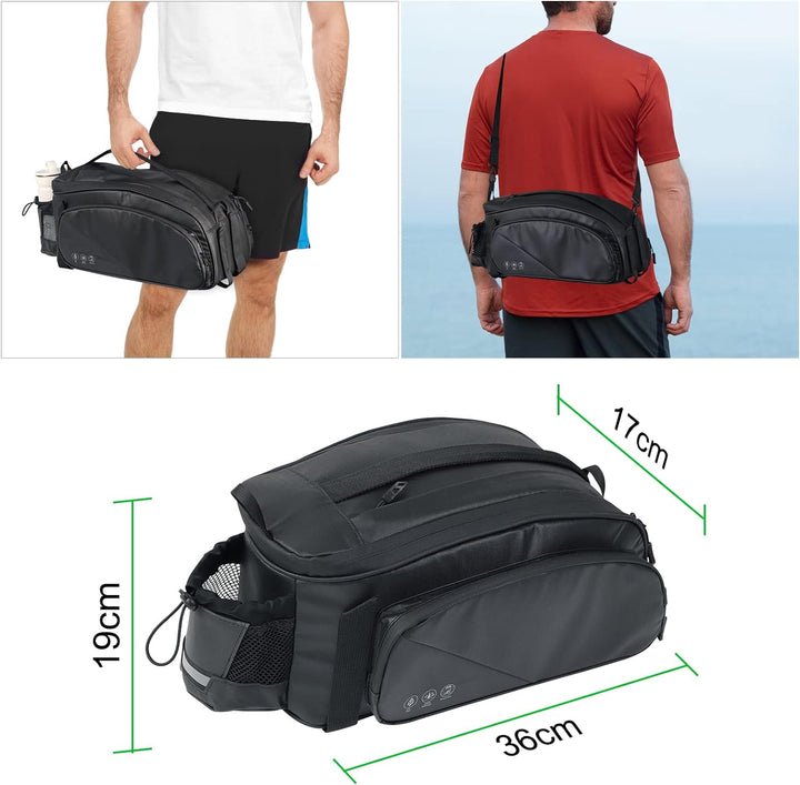 HOMPER Fahrradtaschen für Gepäckträger Wasserdict Fahrradtaschen Reflektierend Gepäckträgertasche Mu