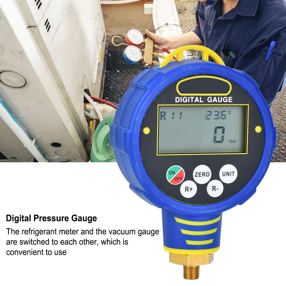 1/8in NPT Digitales Manometer Niederdruck-Klimaanlage Vakuum-Messgerät Kältemittel R32
