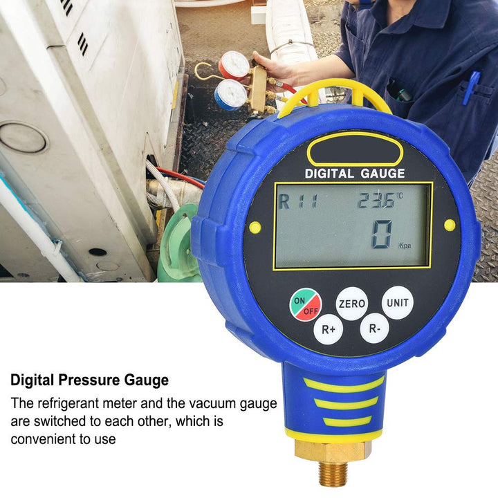1/8in NPT Digitales Manometer Niederdruck-Klimaanlage Vakuum-Messgerät Kältemittel R32