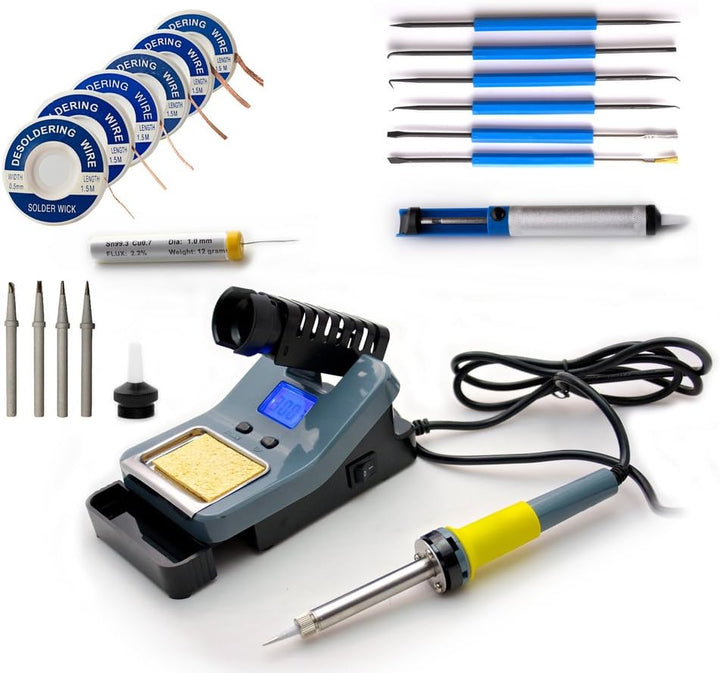 edi-tronic Digitale Regelbare Lötstation ZD-8906L 160-520°C 48W mit viel Zubehör Lötkolben