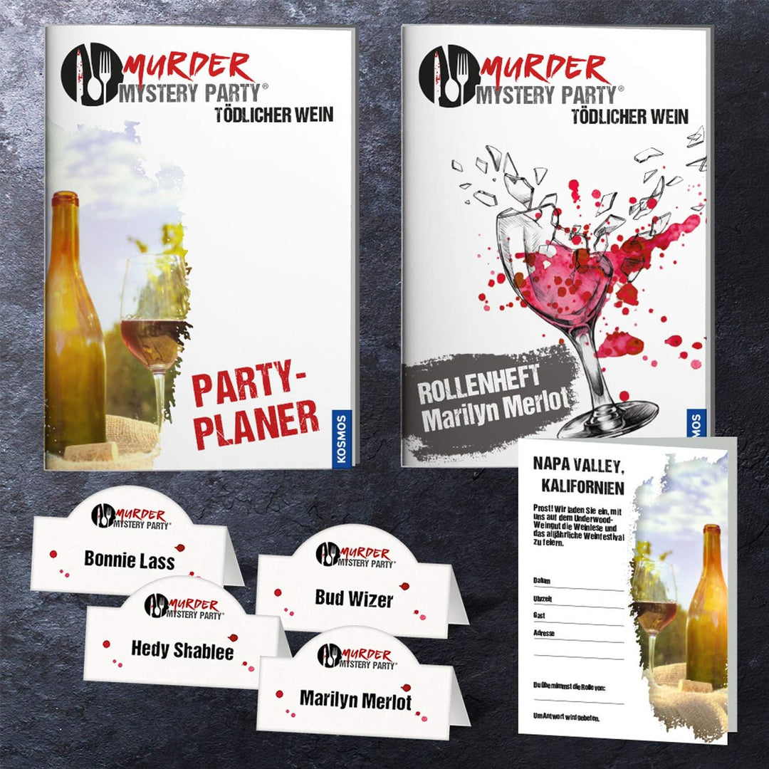 Kosmos Murder Mystery Party - Tödlicher Wein + Mord am Grill - Das Krimi-Dinner für zu Hause, Komple