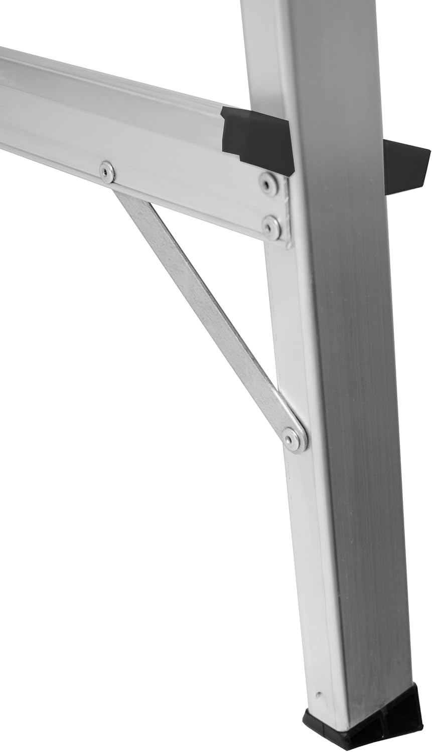 Zweiseitige Aluleiter Klappleiter Haushaltsleiter 2x3 Stehleiter Tragkraft 125kg EN131 | 3 Stufen /