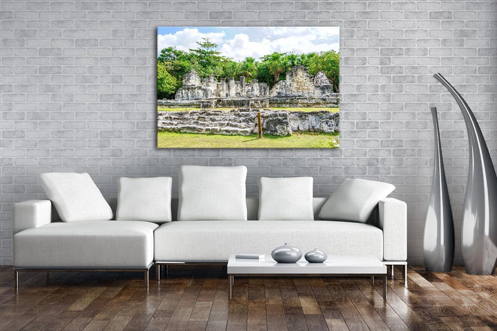 deyoli Ruine eines Tempels in Mexiko Format: 100x70 als Leinwand, Motiv fertig gerahmt auf Echtholzr