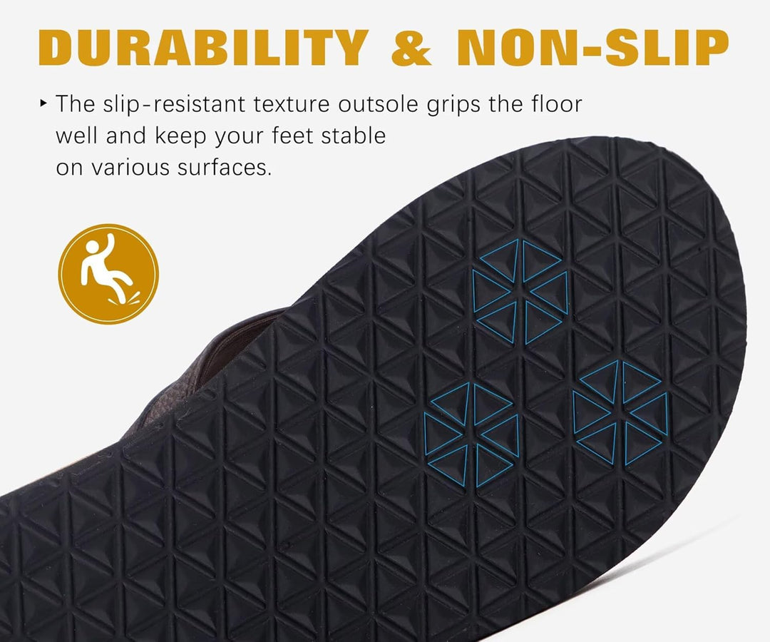 KuaiLu Flip Flops Herren Synthetik Leder Bade Sandalen Comfy Breite Füsse Badelatschen Yoga Schaum S