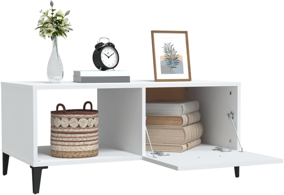 FIRBNUS Coutischtisch Modern Beistelltisch mit 2 FĂ€cher Telefontisch Wohnzimmertisch Stilvollen Desi