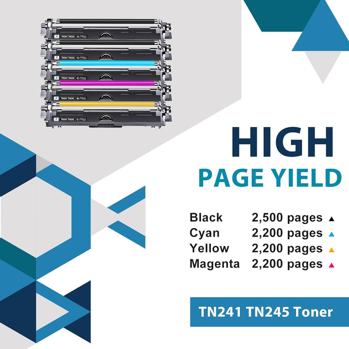 5er-Pack TN241 TN245 Kompatibel für Brother MFC 9332CDW DCP 9022CDW 9142 CDN HL-3142CW MFC-9332CDW D
